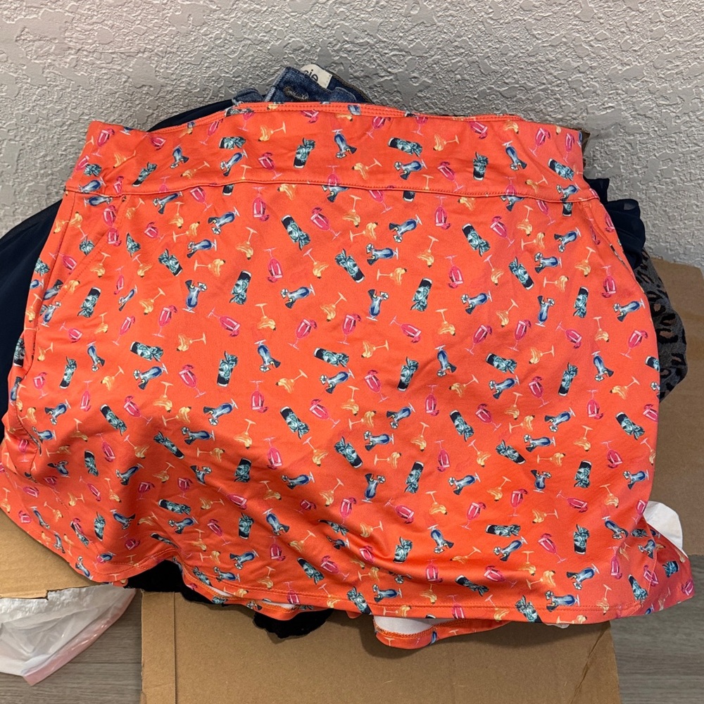 Coral Bay cocktail print golf skirt